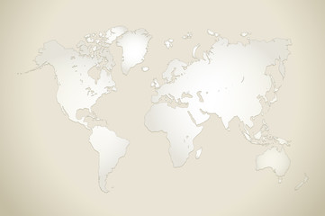 Fototapeta na wymiar World map old paper background vector