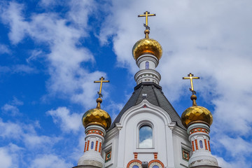 Fototapeta na wymiar Chapel of St. Catherine at the Labor square in Ekaterinburg 2018