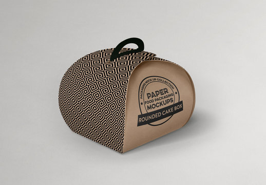 Rounded Paper Cake Box Mockup