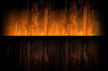 wooden background boards with color light