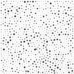 Black Seamless Pattern abstract texture with dashes or ink blobs