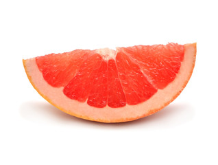 Fototapeta na wymiar Grapefruit slice isolated on white background