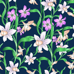 Floral pattern, seamless in vector.
