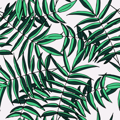 Palm leaves pattern, seamless with effect on it,in vector.