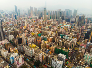 Buildings in Hong Kong. Kowloon district. Aerial view