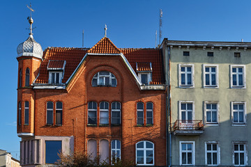 Obraz premium The facade of the historic building in Gniezno.
