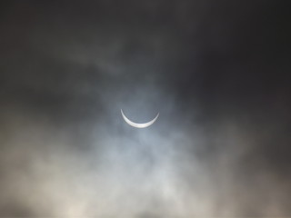 Obraz na płótnie Canvas crescent moon night sky eclipse