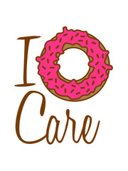 I donut care interessiert mich nicht essen hunger lecker dick fett diät comic cartoon süßigkeit gebäck ring rund naschen sünde ungesund fressen bäcker clipart