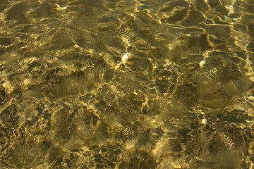 Ripples on the surface of the sea. Water surface. texture of salt water. Rest on the Black Sea coast in Bulgaria. European recreation area. 