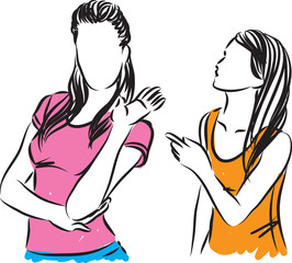 women fight vector illustration