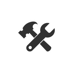 hummer icon conception with wrench icon, maintenance tools icon. vector illustration isolated on white background