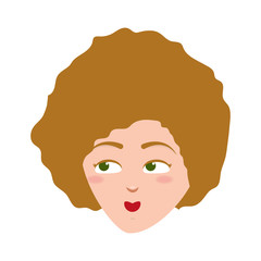 woman face on white background