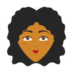 woman face on white background