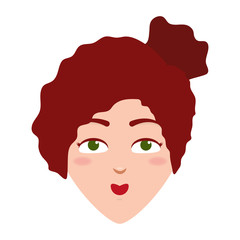 woman face on white background