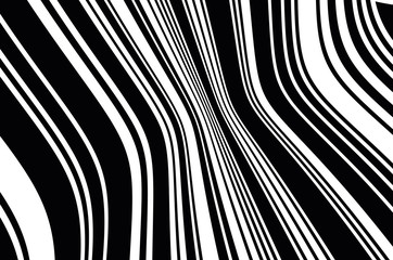 Optical art background. Wave design black and white