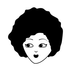 woman face on white background