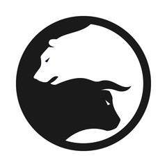 bull and bear vector logo  - 245053393