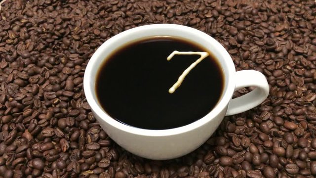 Count up-down timer of using a coffee cup, Ten part (1-10) series with a number for each part of the countdown. These can be reversed, order changed, and speed changed, per your desired effect.