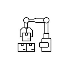 crane, machine, factory icon. Element of production icon for mobile concept and web apps. Thin line crane, machine, factory icon can be used for web and mobile
