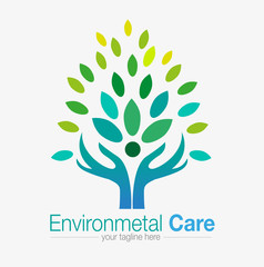 Obraz premium Vector abstract, the spirit of nature, and environmental care symbol or logo