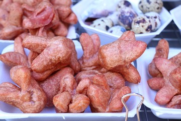 Fried sausage at street food