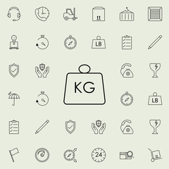 Weight kg icon. logistics icons universal set for web and mobile