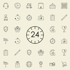 24 7 time icon. logistics icons universal set for web and mobile