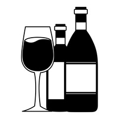 wine bottles and glass cup