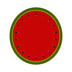 Front view of a cut watermelon. Vector illustration design