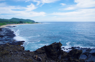 Fototapeta na wymiar ハワイ,オアフ島,ハロナ潮吹き岩