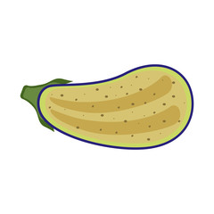 Isolated cut eggplant image. Vector illustration design