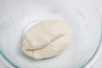 fresh raw dough isolated on white background, top view - Image