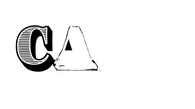Time Lapse Hand Drawn sketch text word CASH on white background
