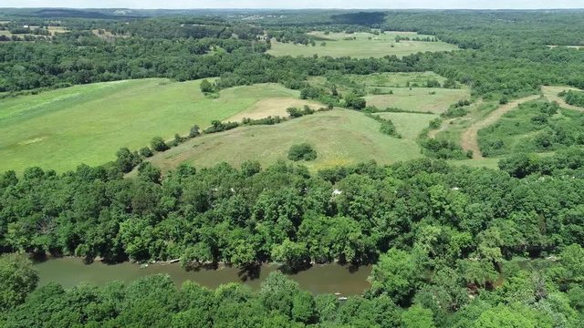 aerial view of green fields