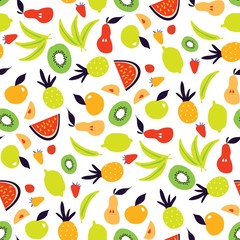 Fruit seamless pattern. Modern background 