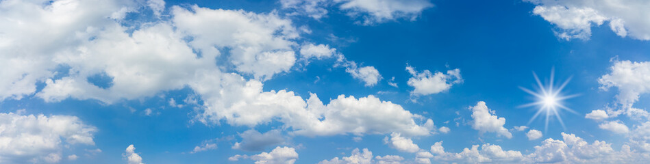 Naklejka na ściany i meble Panorama blue sky with daylight and cloud natural background.