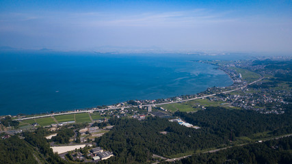 Obraz premium 上空からの湖