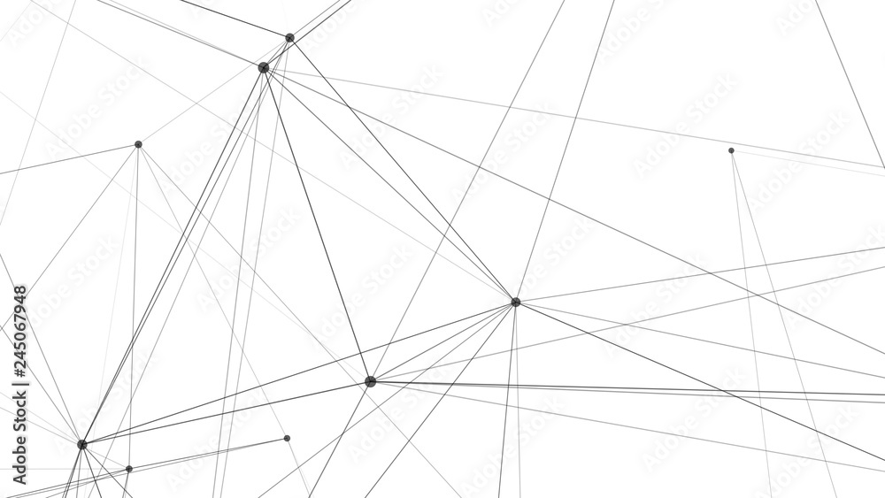 Poster black digital computer data and network connection triangle lines and spheres in futuristic technolo