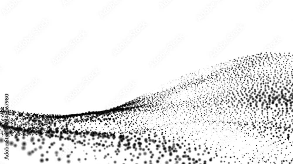 Aufkleber black power energy particle effect. digital computer data and network connection dots in futuristic 