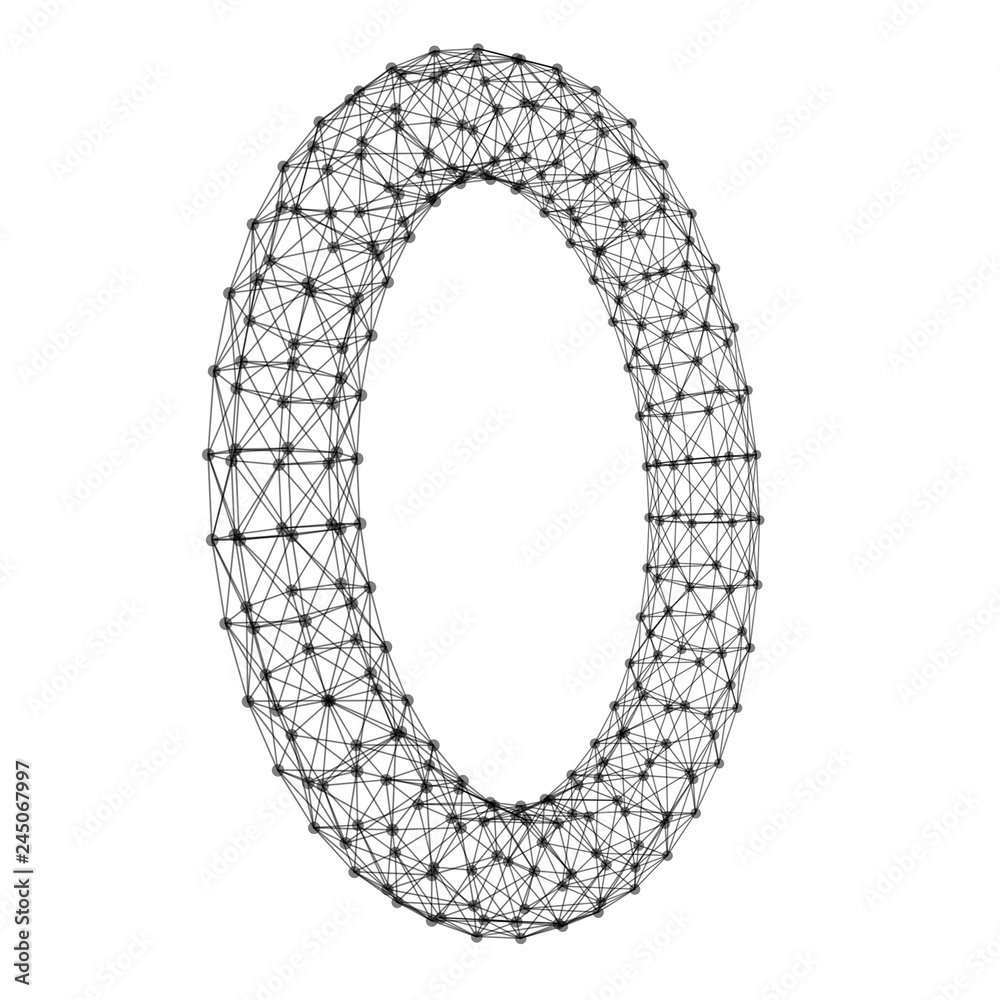 Poster wireframe ring. cloud computing and global network connection lines and spheres in futuristic techno