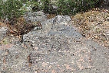 river rock on canyon
