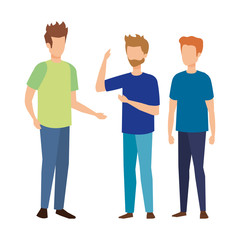Fototapeta premium group of men avatars characters