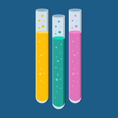 colorful chemical lab flask vector illustration