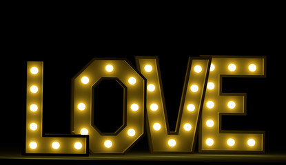 Fototapeta na wymiar 3d rendering love signboard