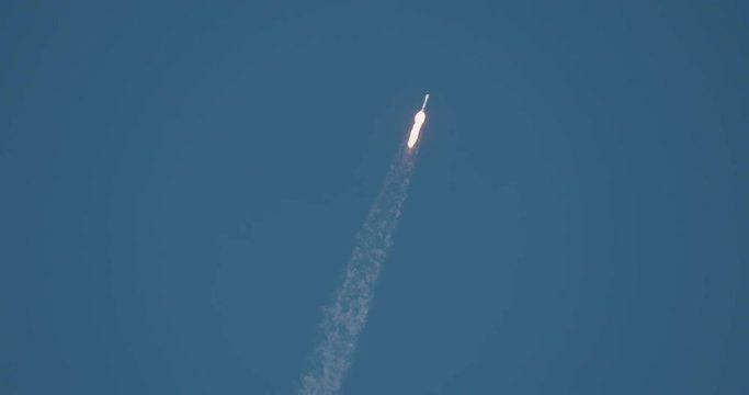 ICBM rocket launching into space in 4K at  120 fps slow motion.  Lots of nice flames and smoke.