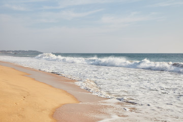 Narigama Beach. Beach overlooking the ocean and the waves.   