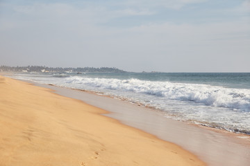 Narigama Beach. Beach overlooking the ocean and the waves.   