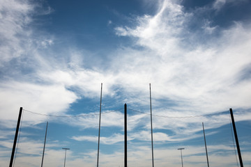 Goal and behind posts at a Victorian footy field