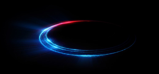 Empty podium. Disco club. Rays view. Show magic party. Spot fog lamp. .Glint check scene. Bright space. Stand round. Vivid stage. .Whirlpool spiral backdrop. Exhibition platform. Glare bright tape.