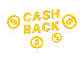 Cashback icon with cent for promotion design. Money, cash back, offer. Wallet sign. Isometric vector.